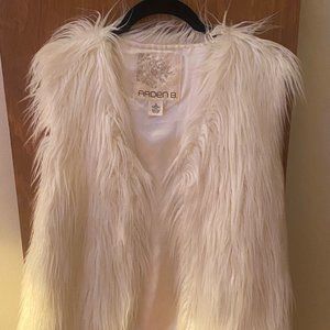 Arden B white faux fur vest